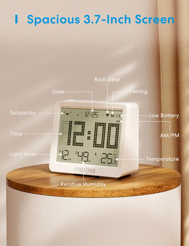 Meross Matter Temperature Humidity Sensor MS130 Hygrometer Thermometer Smart Home Backlight Smart Life Support Alexa - Image 2