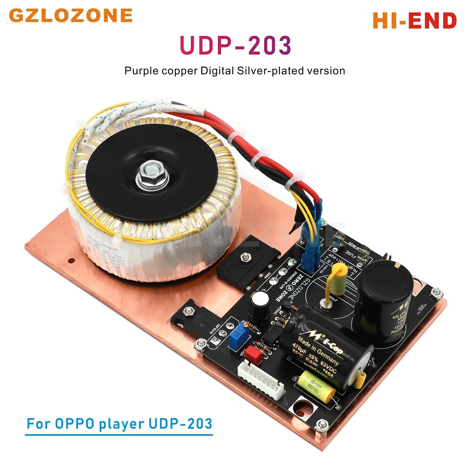 

HI-END Purple copper Digital Silver-plated version Linear power supply Upgrade For OPPO player UDP-203 PSU