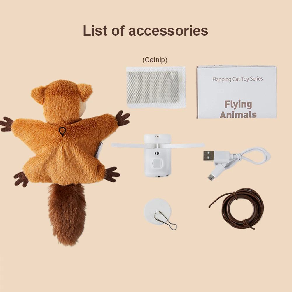 Flying Bird Cat Toy Interactive Cat Toys with Catnip Flapping Wings Sparrow Catnip Toy Beating Wings Toys Exercise