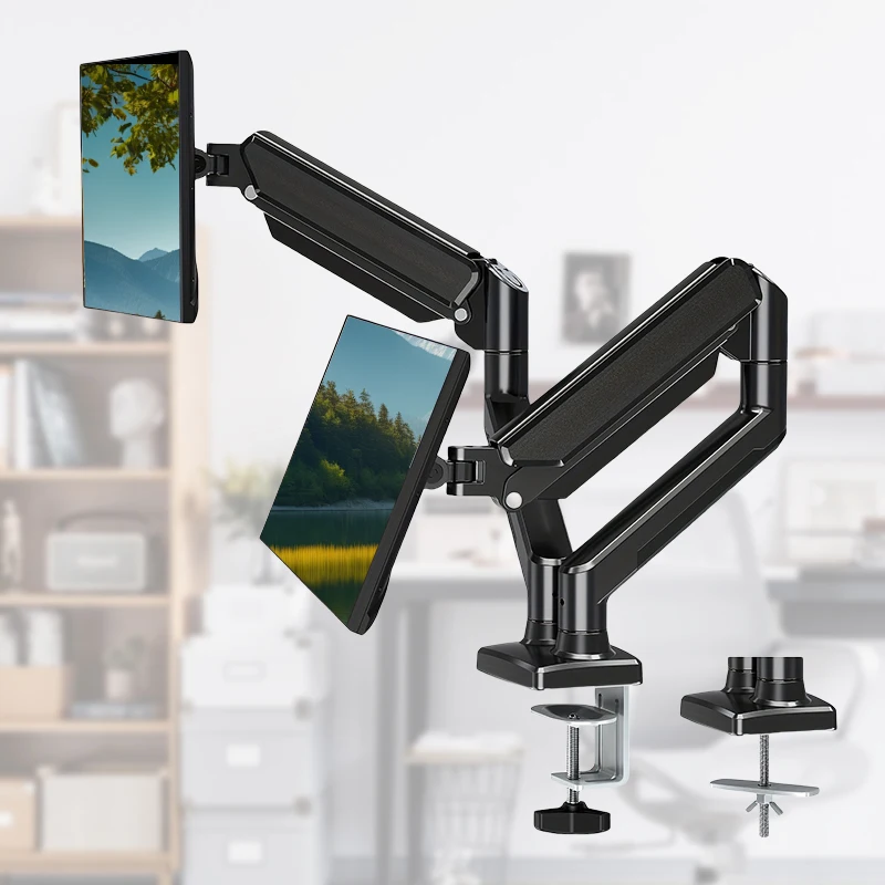 Single/Dual Monitor Mount Up To 32 inch Screens Up To 22 Pounds Per Arm Adjustable Dual Monitor Stand Suitable For Home Office monitor bracket monitor stand