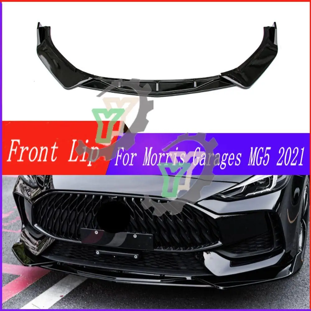 

Car Front Bumper Lip Chin Spoiler Splitter Diffuser For MG5 2021 Bodykit Protection Guard Deflector Glassy Black Accessories