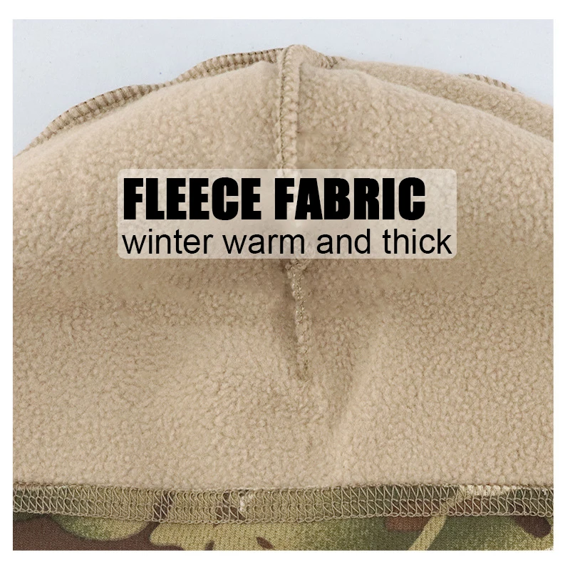 KIICEILING Men Fleece Hat Camouflage Scarf Winter Thermal Outdoor Sports Skiing Cycling Hunting Beanie Cap Women Ski Bike Hat