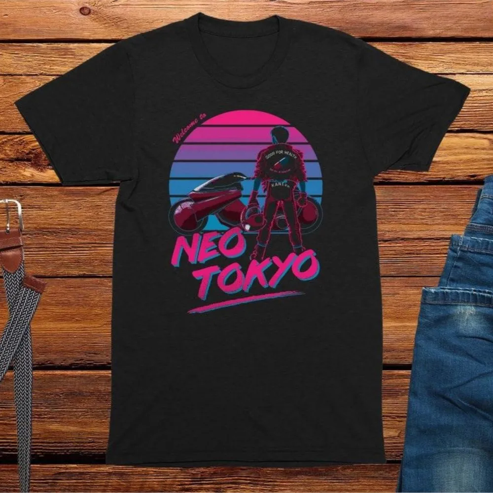 

Welcome To Neo Tokyo T-shirts Mens Anime and Gaming T Shirts Vintage Cotton Clothing Adult Oversized Printed Tee Tops