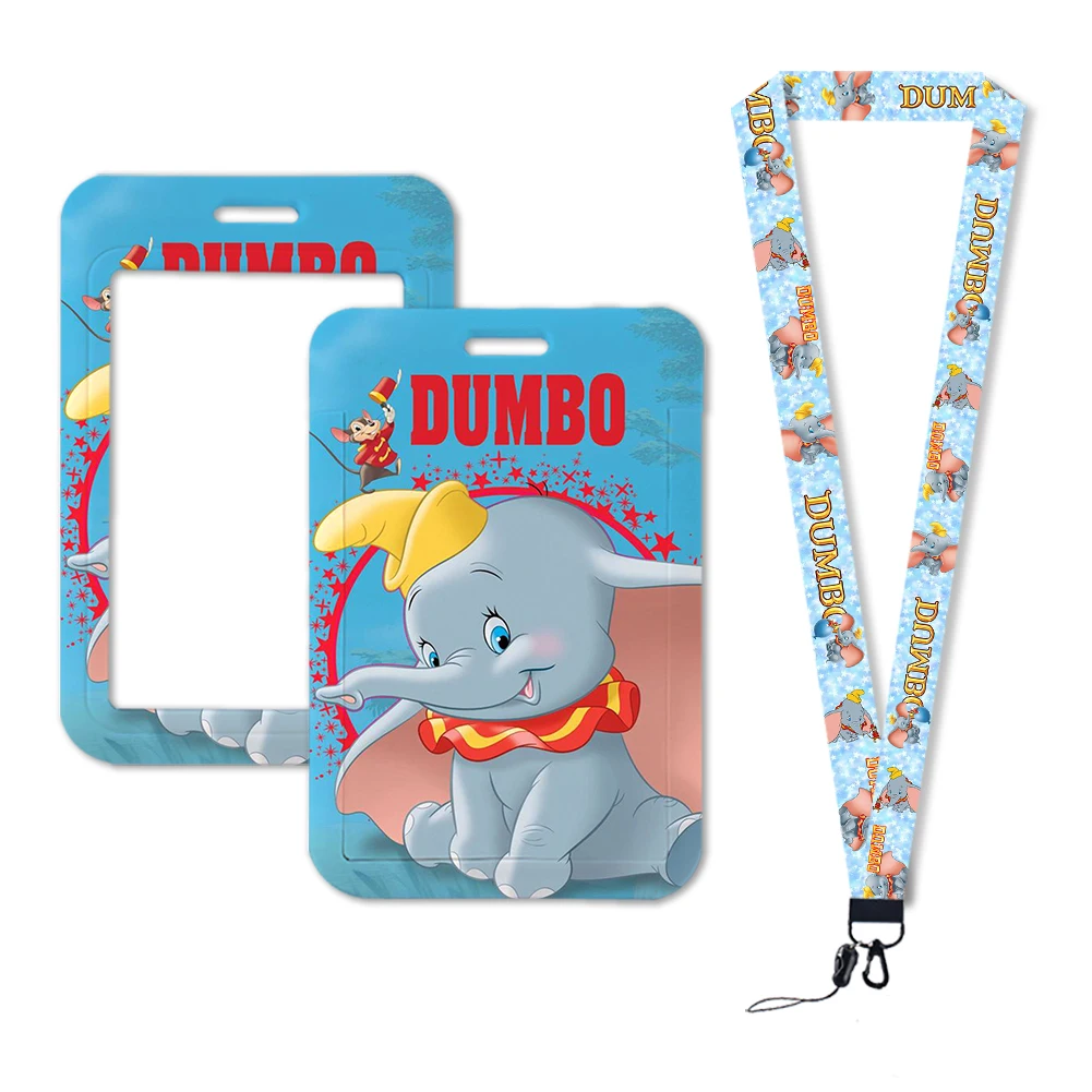 Disney Dumbo Cartoon Elephant Lanyard for Keys Chain ID Credit Card Bank Card Holder Students Bus Case Holder Gift for Kids key case,key organizer,card case holder