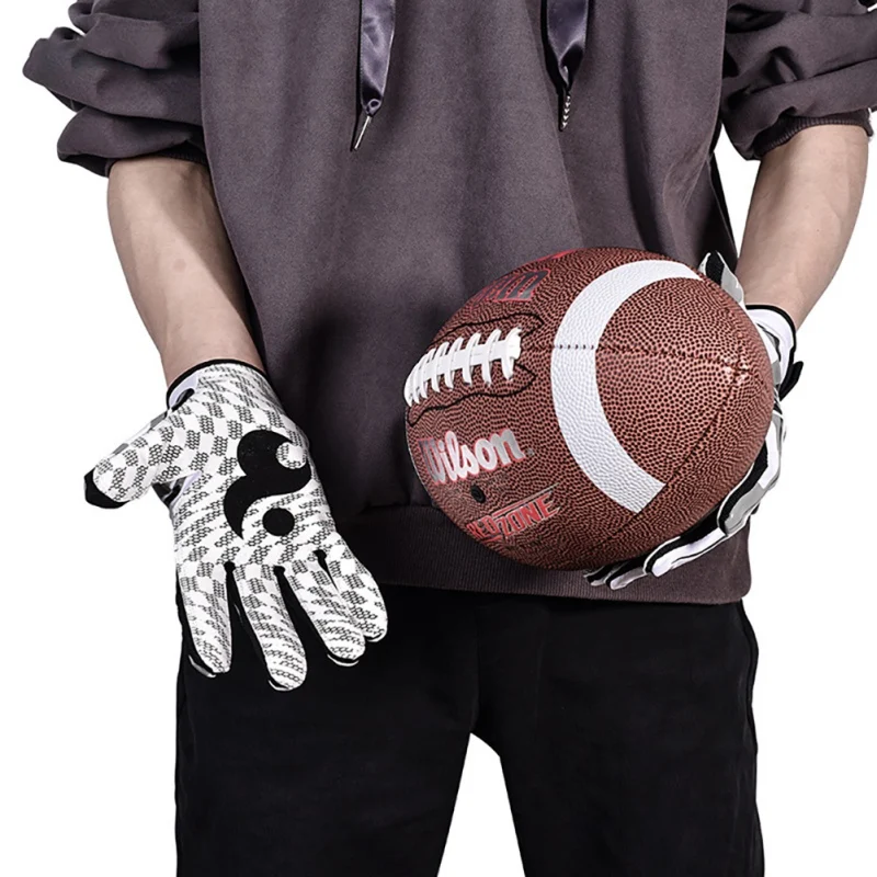 Sport Gloves Adult Youth Breathable Anti-slip Full Finger Silicone Baseball American Football Gloves Adjustable Wristband Gloves