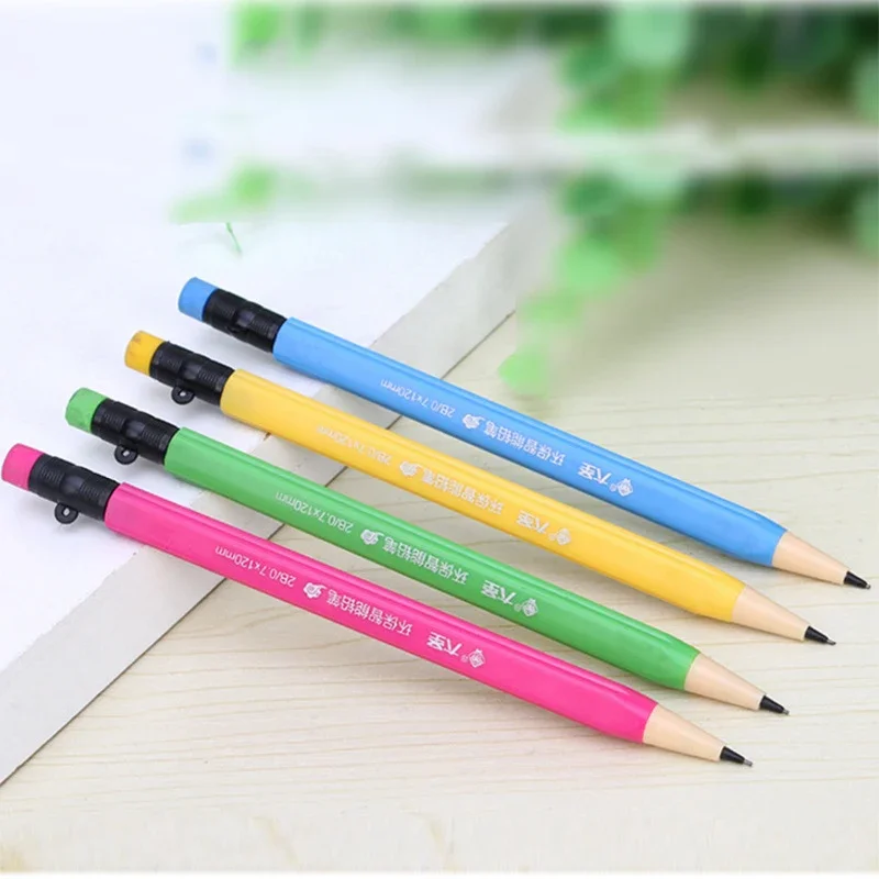 4pcs/lot Mechanical Pencil 0.7mm 2B Automatic Pencils Student Kids Propelling Pencil Stationery School Office Supplies 3