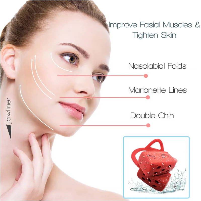 1 PCS Jaw Exerciser Jawline Exercise Ball Food-Grade Silica Gel for Neck Face Toning Jaw Muscle Training Face Lifter 3 Levels