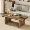 Rectangle Coffee Table, 47-Inch Wood Rectangular Living Room Table, Farmhouse Accent Center Table Low Cocktail Tea Table with S 5