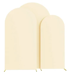 Elegant Spandex Arch Backdrop Cover for Weddings & Events (Shelf Not Included) (Beige Cover)