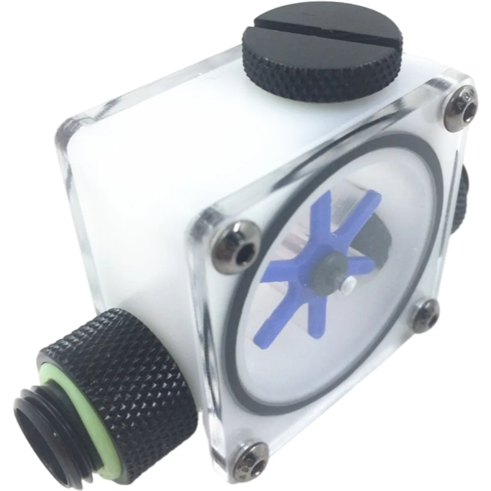 G1/4 Water Cooling Flow Meter Indicator Light-emitting Computer PC Liquid Water Cooling System CPU White POM with Plug Connector