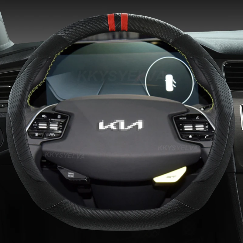 Car Steering Wheel Cover D Shape For Kia Ev6 2022 Kia Stinger 2018 2019 2020 2021 2022 Ceed Cee'D Gt 2018 2019 Auto Accessories