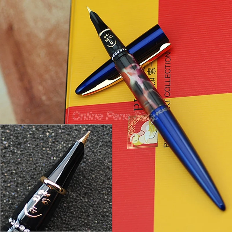 피카소 메탈 블루 & 골든 비즈니스 만년필, F 펜촉, 0.5mm BF004