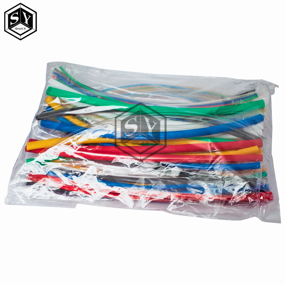 70pcs Flame Retardant Durable 7 Color Assorted Colors Ratio 2:1 Polyolefin Heat Shrink Tubing Tube Kits