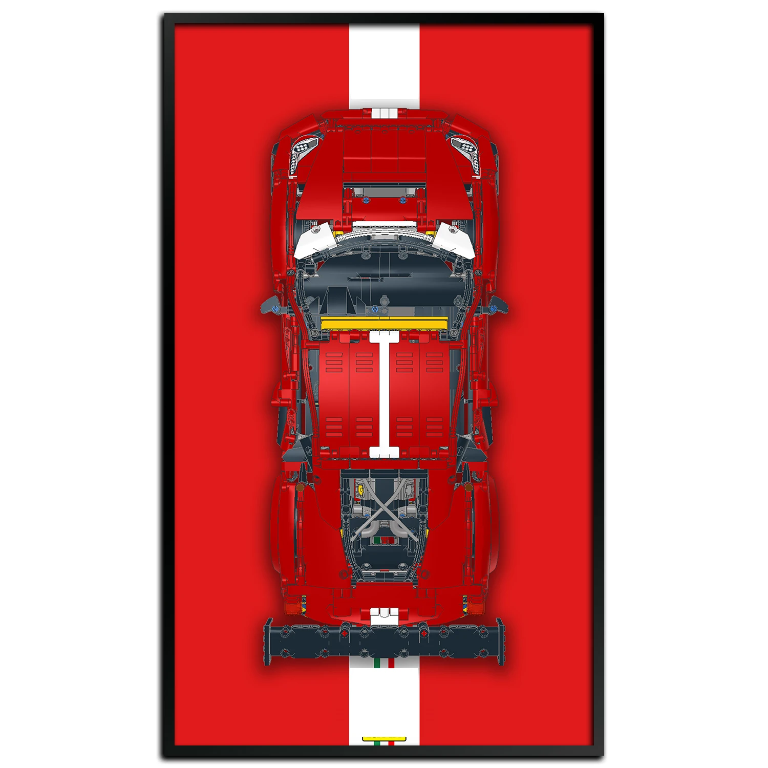 Display Wall Mount Board for Lego 42096 Technic Porsche 911 RSR,Adult Collectibles Gifts for Lego Car Wall Mount (Only Display W 2