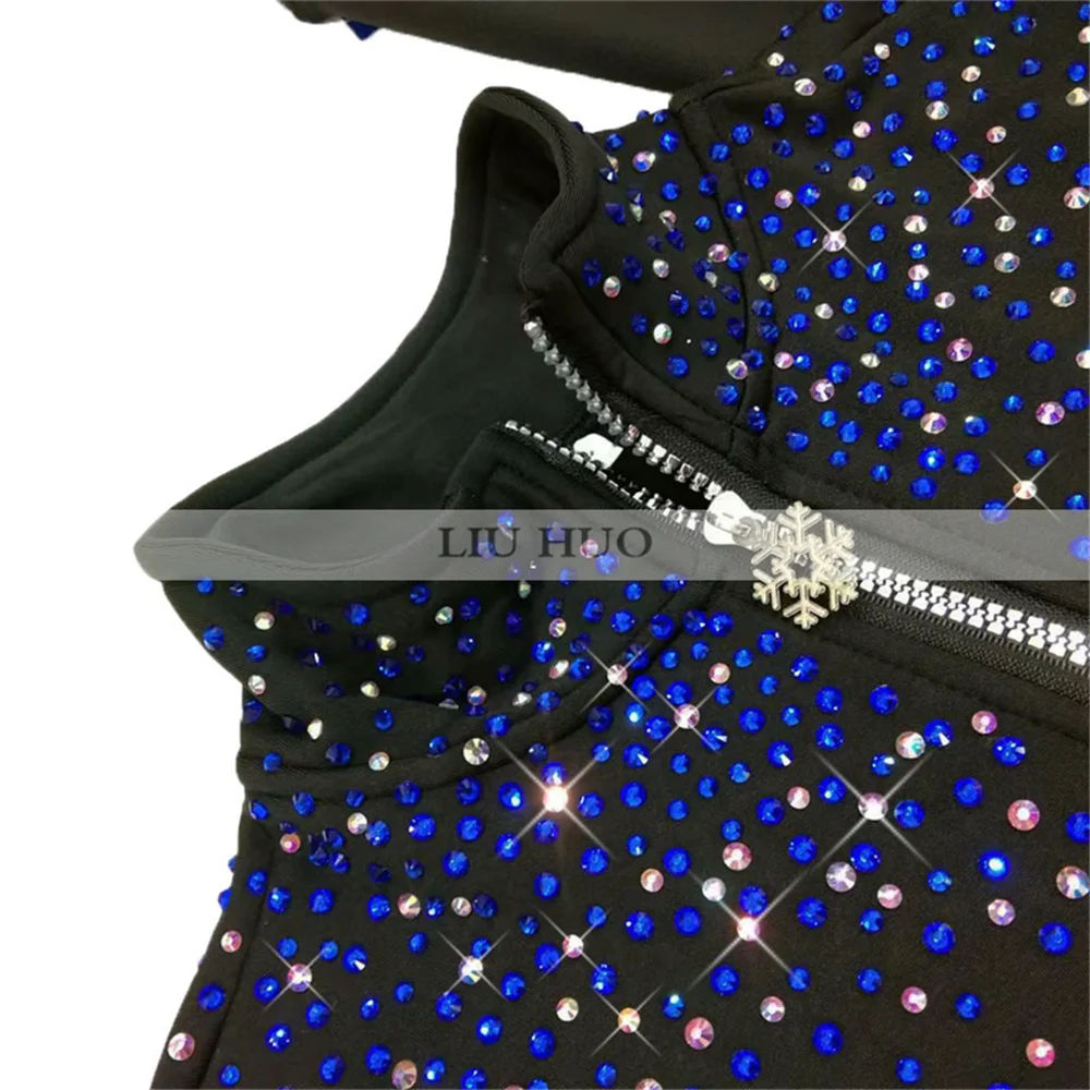 LIUHUO Kunstschaatspak, broek, jassen, meisjes, dames, comfortabele trainingskleding, zwart