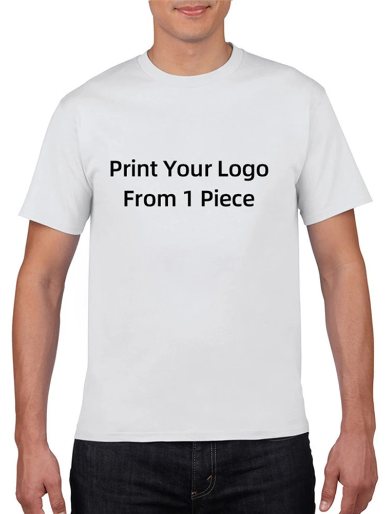 thumbnail image 1 of Camiseta personalizada con estampado de moda para hombre, camisetas de marca con logotipo de foto DIY de Harajuku, camisetas unisex, ropa informal para hombre, camiseta blanca, 1 of 5