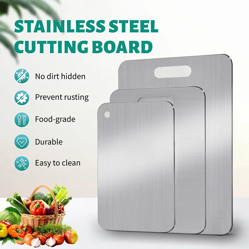 Cutting Board Titanium Stainless Double-sided Food-grade Suitable For Kitchen
