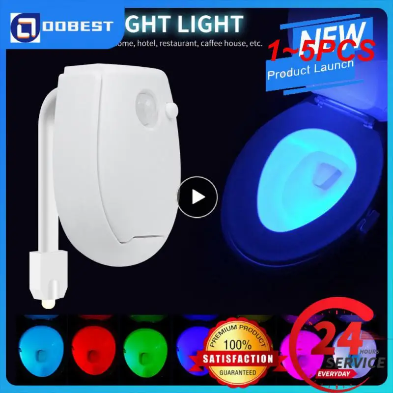 

1~5PCS Color Smart PIR Motion Sensor Toilet Seat Night Light Waterproof Backlight For Bowl LED Luminaria Lamp WC Light Home