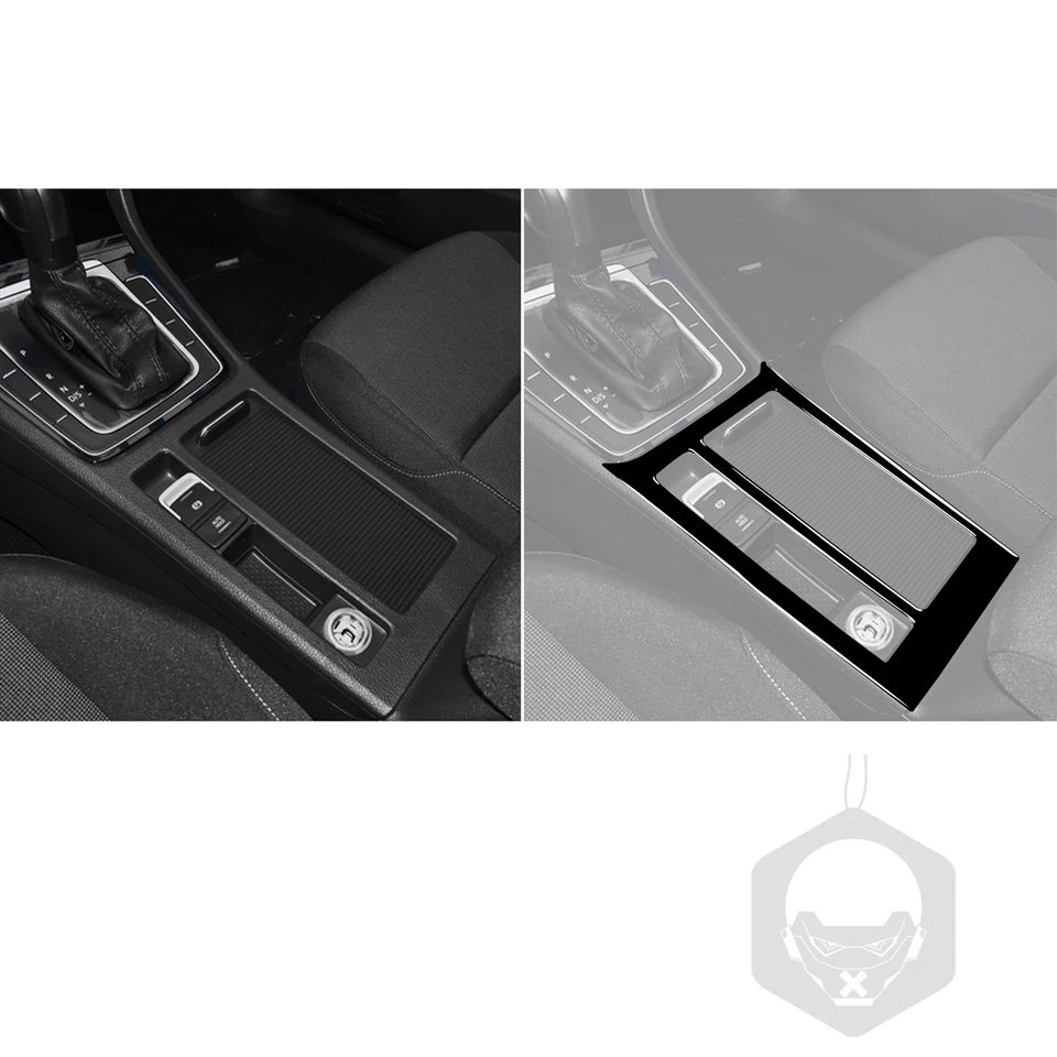 Zentrale Konsole Abdeckung Für VW Golf 7 & 7.5 - Edelstahl Rahmen Schwarz