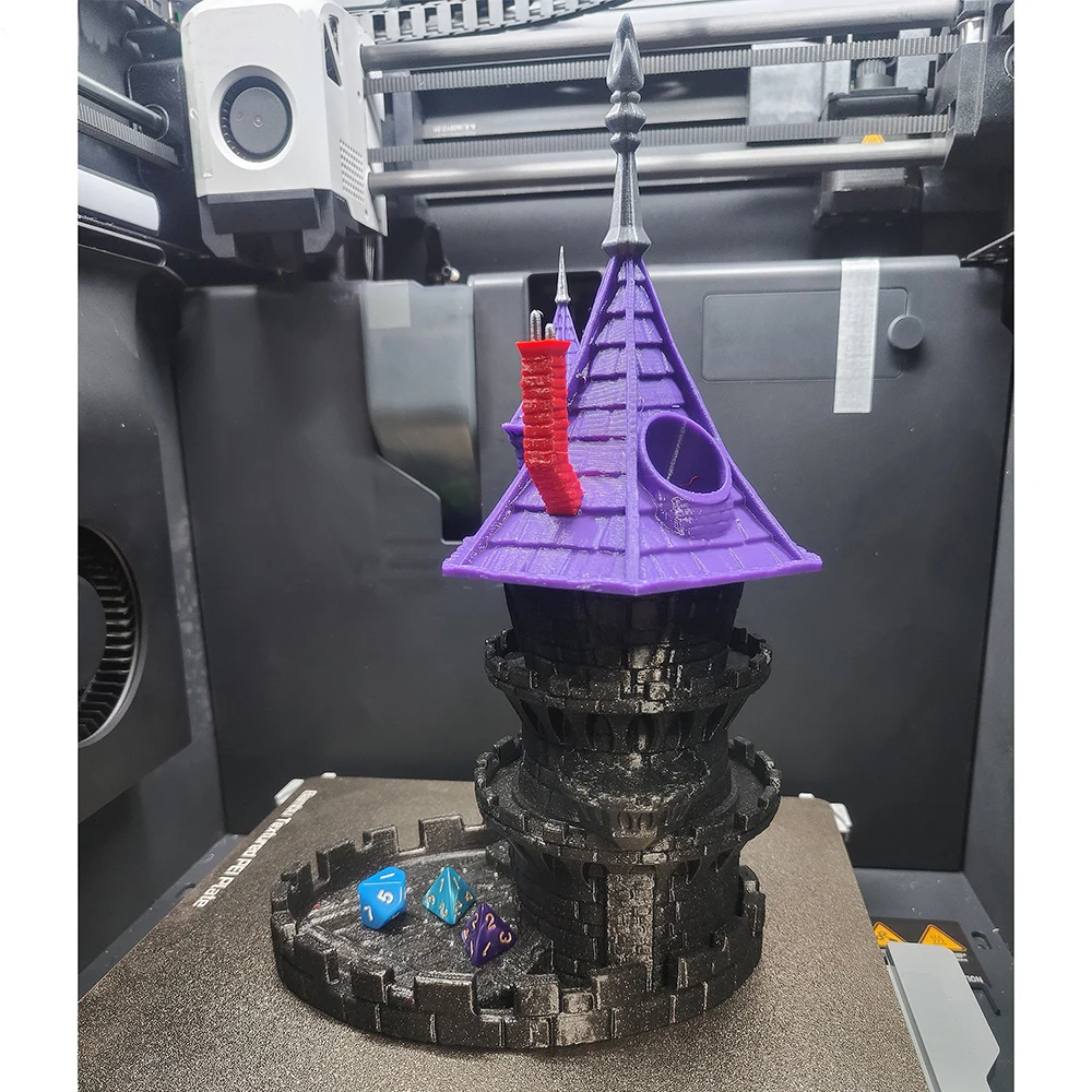 Purple Ghost Dice Tower 3D Printed Crafts Dice Rolling Castle for DND Board Game D&D RPG and Tabletop Gaming Best Gift 2