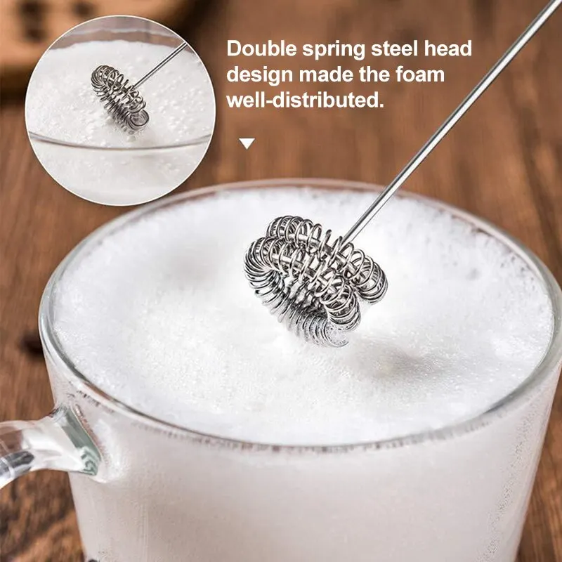 Electric Milk Frother Kitchen Drink Foamer Mixer Stirrer Coffee Cappuccino Creamer Whisk Frothy Blend Egg Beater 5