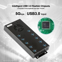Sipolar A-423 10 Ports Industrial USB3.0 5Gbps Super Speed Data Syncs Charger Hub 2.1A Fast Charging for iPhone iPad Tablets 2