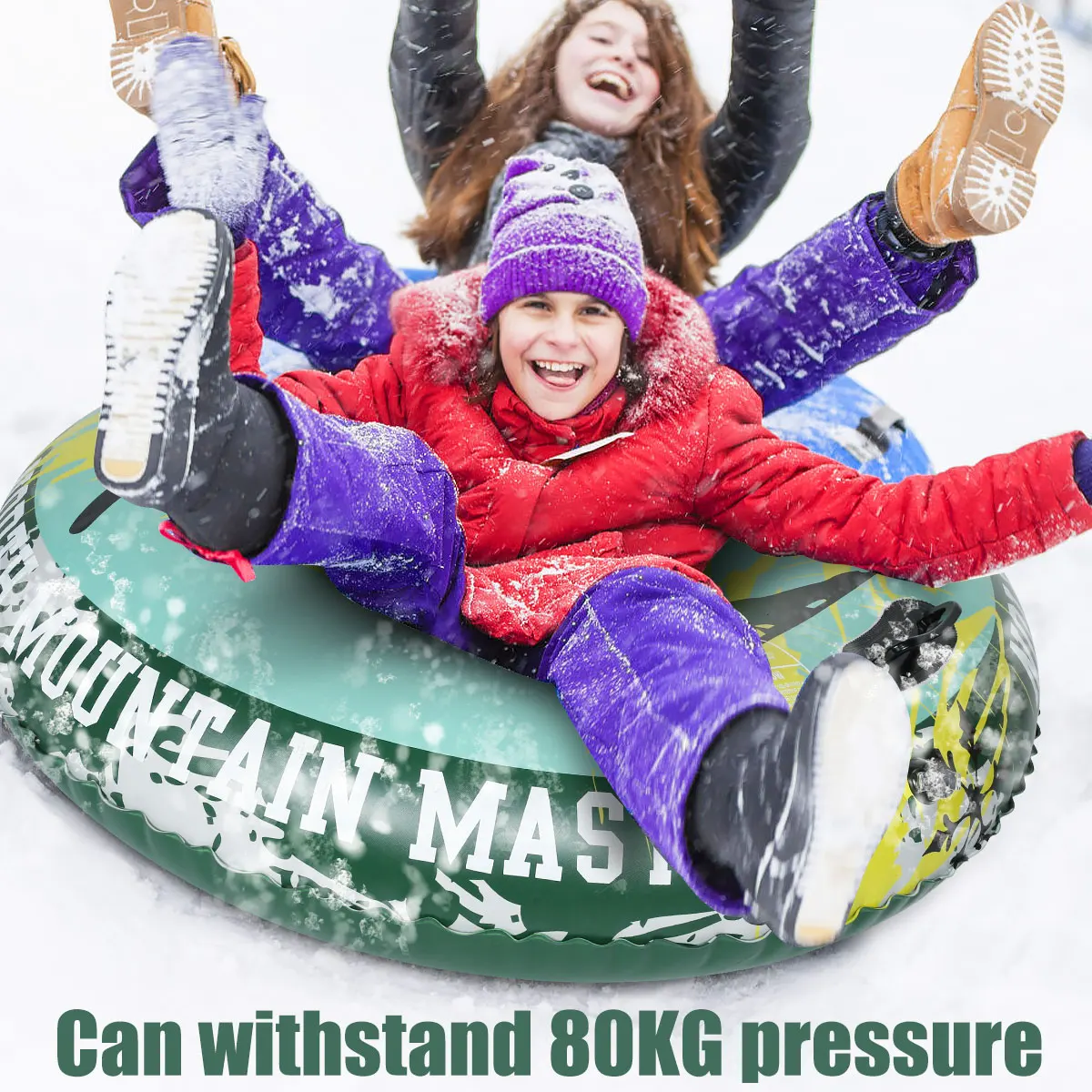 L Snow Tubes For Sledding Tear Reusable Inflatable Snow Sled With