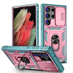 3 - in - 1 Heavy Duty Phone Case with 360 - Degree Rotating Kickstand and Camera Protection - Galaxy S25 Plus (Pink Green)