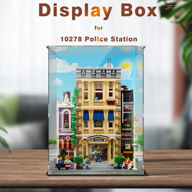 レゴ10278警察ステーション防塵クリアディスプレイケース用アクリル 