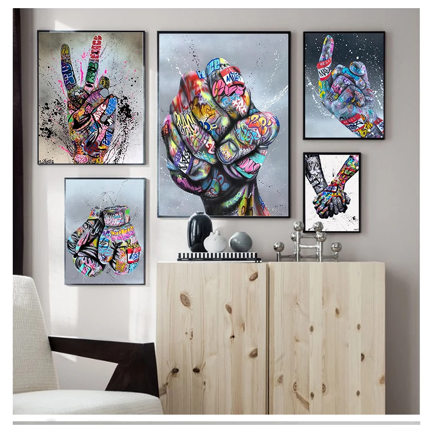 

Lover Hands Art Wall Posters and Prints Inspiration Artwork Picture for Living Room Decor Street Graffiti Art Canvas Painting