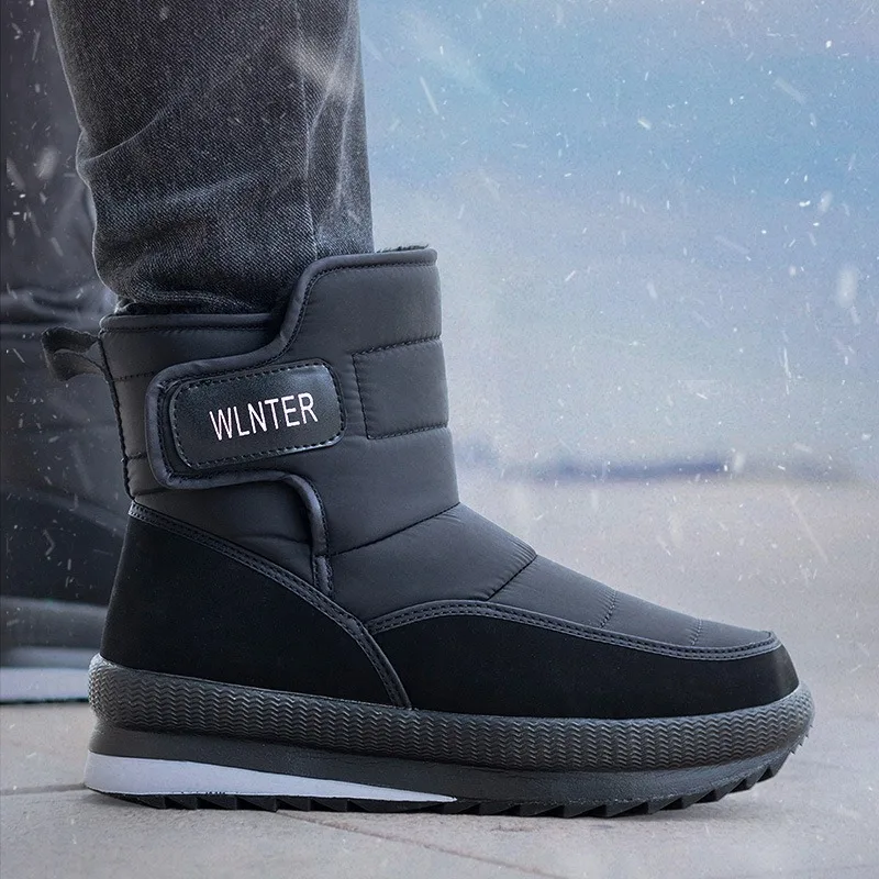 Snow Boots Men's Winter Warm Thick PlushShoes Waterproof Outdoor Men's Cotton Boots Size 38-48