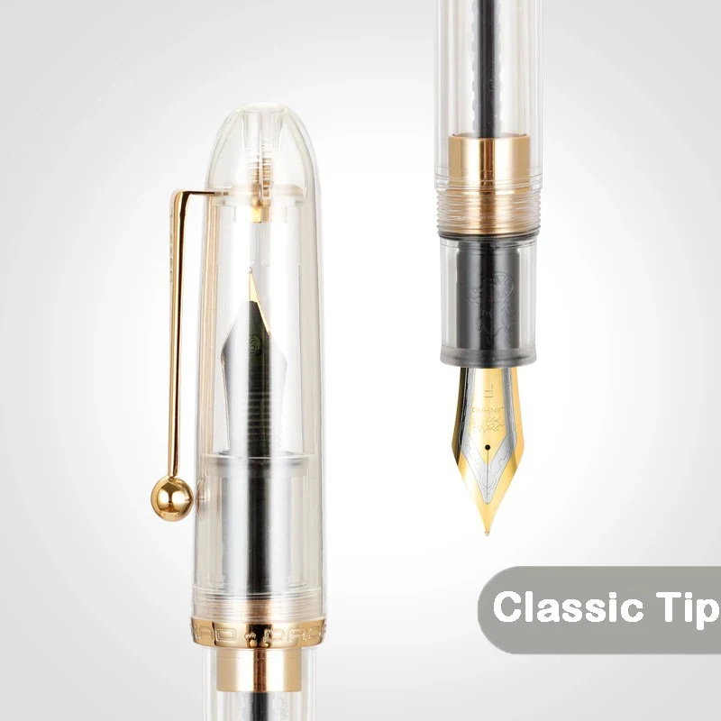 Jinhao Dadao Transparent Acrylic Fountain Pen - Elegant Writing Instrument for Office and School Supplies