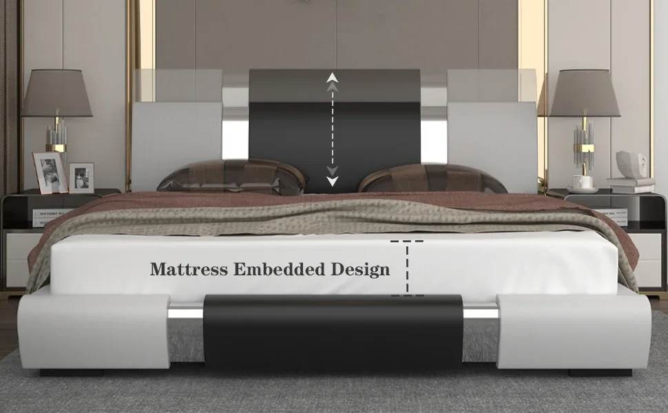 black led bed frame full queen king size