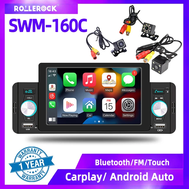 Autoestéreos Mp5 1 Din SWM 160 5 pulgadas de pantalla táctil coche bluetooth  OKEPOO SWM 160