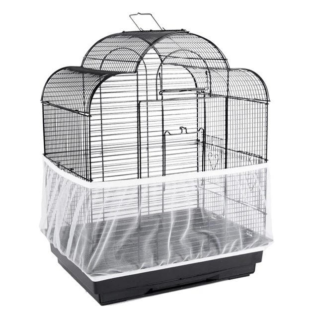 Nylon Mesh Bird Cage Cover Net Soft Easy Cleaning Seed Catcher Guard