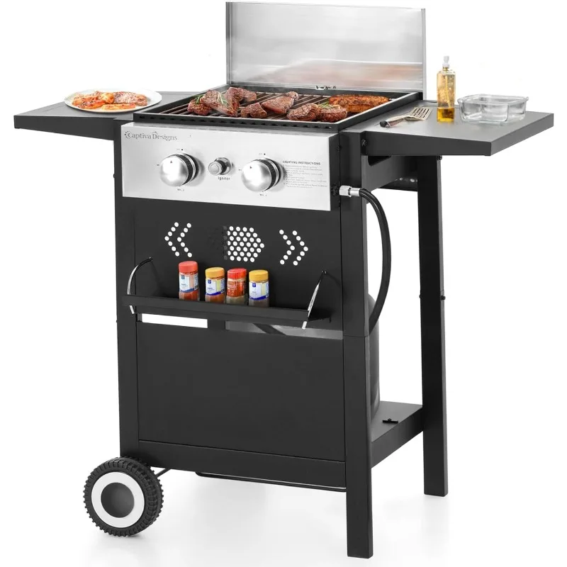 Sophia & William 2-Burner Gas BBQ Grill With Flat Top 1