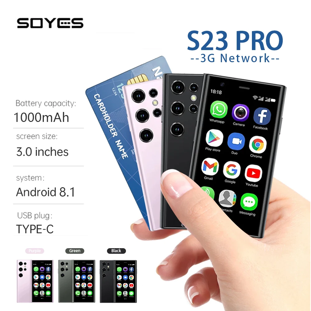 SOYES S23 Pro мини смартфон на Android 8,1, экран 3,0 дюйма, 2 ГБ + 16 Гб