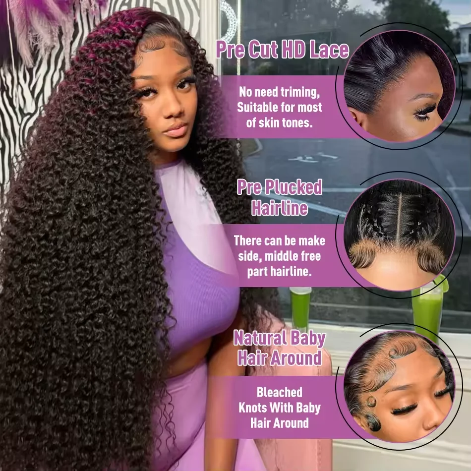 Melodie 28 34 40 Inch 13x6 HD Lace Front Wigs Loose Deep Wave 220 Density 13x4 Water Curly Lace Frontal Human Hair Wig For Women 5