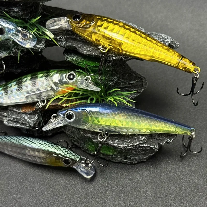 Floating Minnow Fishing Lures 8cm 9.2g Crankbait 3D Crystal Wobbler Artificial Hard Bait Long Casting Laser Top Water Minnow