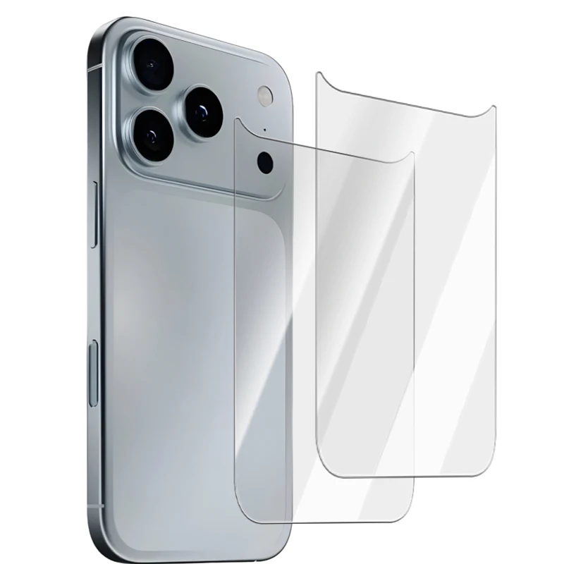 Premium 4-in-1 Tempered Glass Back Protector with 9H Camera Lens Film