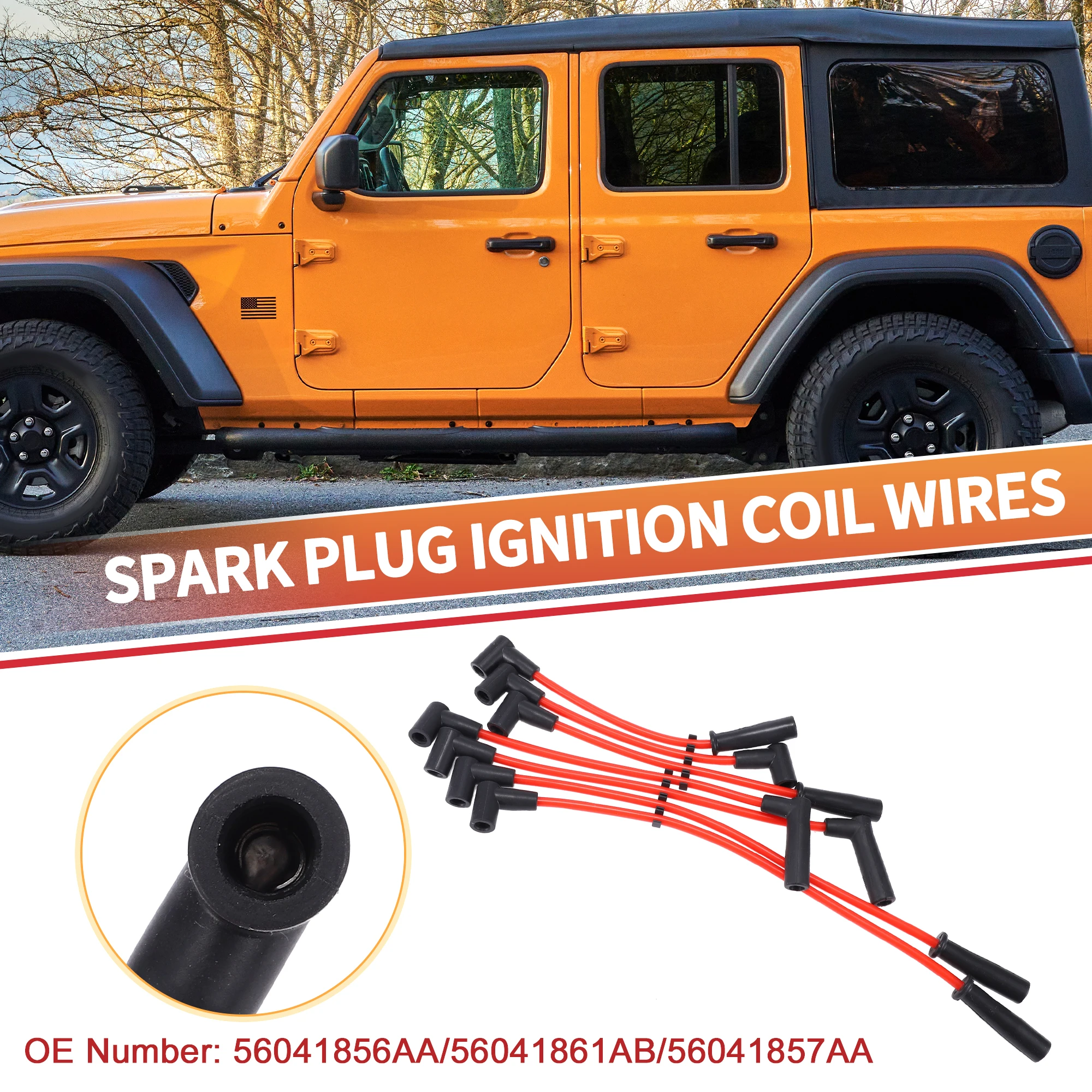 UXCELL 7 Pcs Car Spark Plug Coil Wires Ignition Coil Harness Cable Fit for Jeep Cherokee XJ L6 4.0L 1991-1999