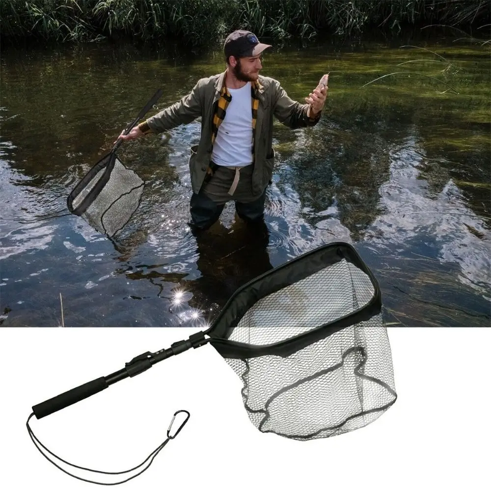 

Folding Floating Landing Net Fishing Accessorie Telescopic Fishing Brail Net Rubber Coated Fishing Net