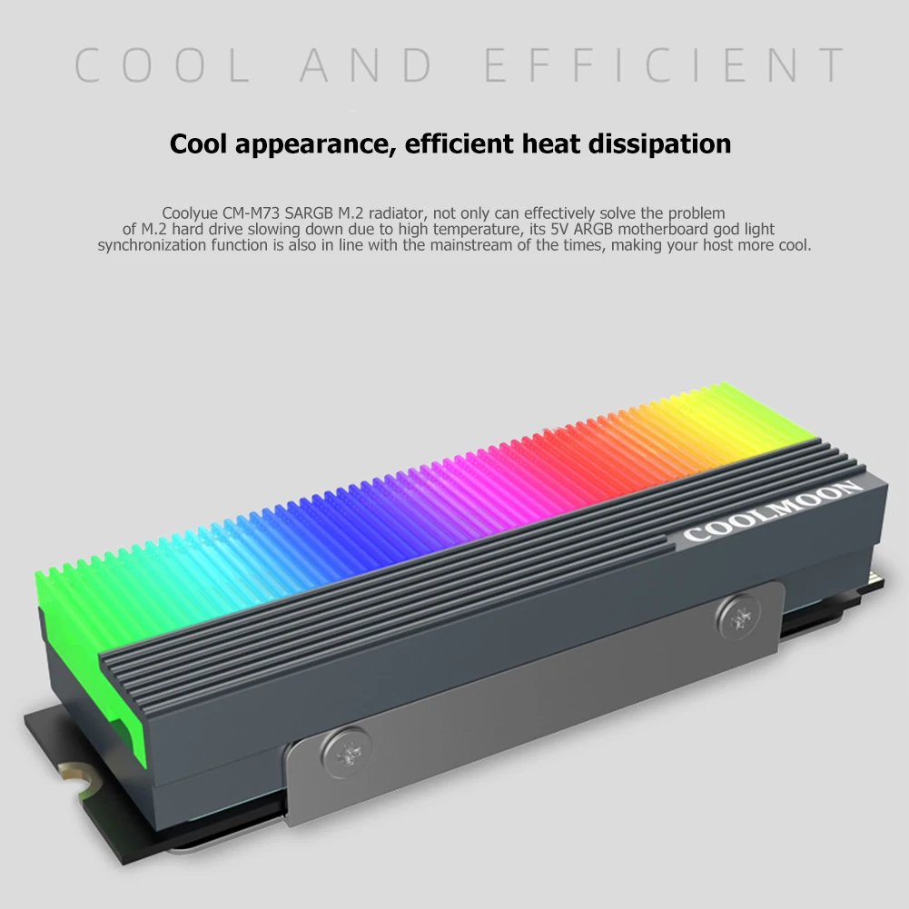 CoolMoon M2 SSD 濭 , ָ Ʈ ̺ ϵ ũ  ð ,  е, 5V 3  ARGB NVME NGFF M.2 2280
