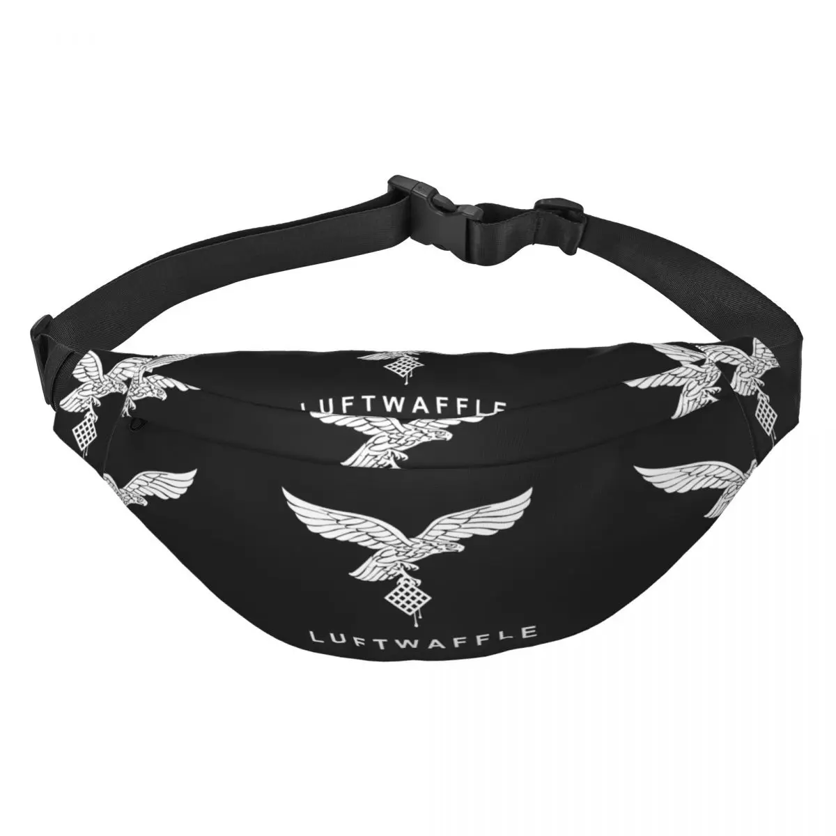 Vintage White Luftwaffe Marsupio Ciclismo Campeggio German Air Force Germania Francia Sling Crossbody Marsupio Phone Money Pouch