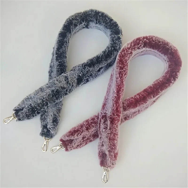 

Сменная сумка с ремешком из искусственного кроличьего меха, ручка на плечо для женщин, кошелек, ремни, очаровательные зимние аксессуары R34