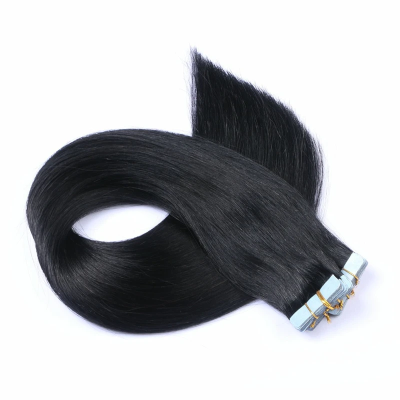Tape In Straight Human Hair Extensions Brazilian Hair Adhesive Extensions Real Human for Women Skin Weft Black Brown