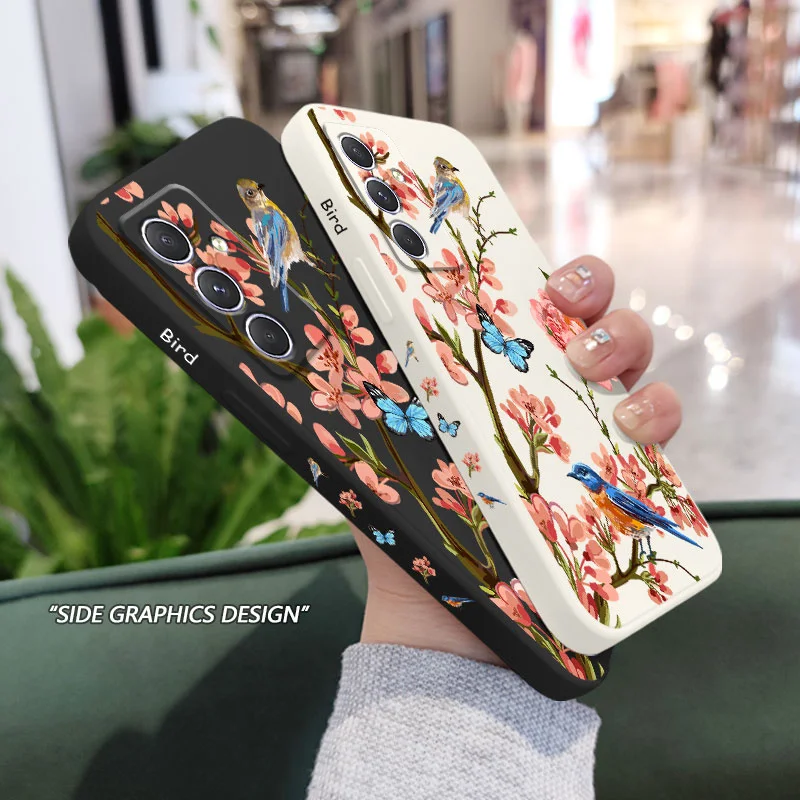 Elegant Bird and Floral Design Phone Case