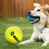 Dog Toy Set Q-MONSTER Thick Walled Natural Rubber Squeak Chew Balls for Dogs Tennis Interactive Bouncy Balls for Training 4-pack 5