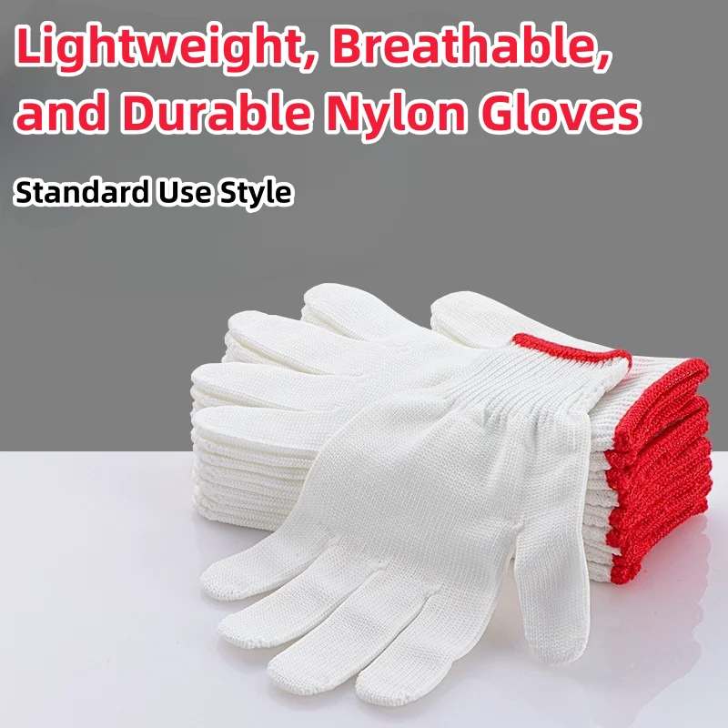 Knitted Cotton Work Gloves Lightweight Safety Glove Elastic 12 Pairs
