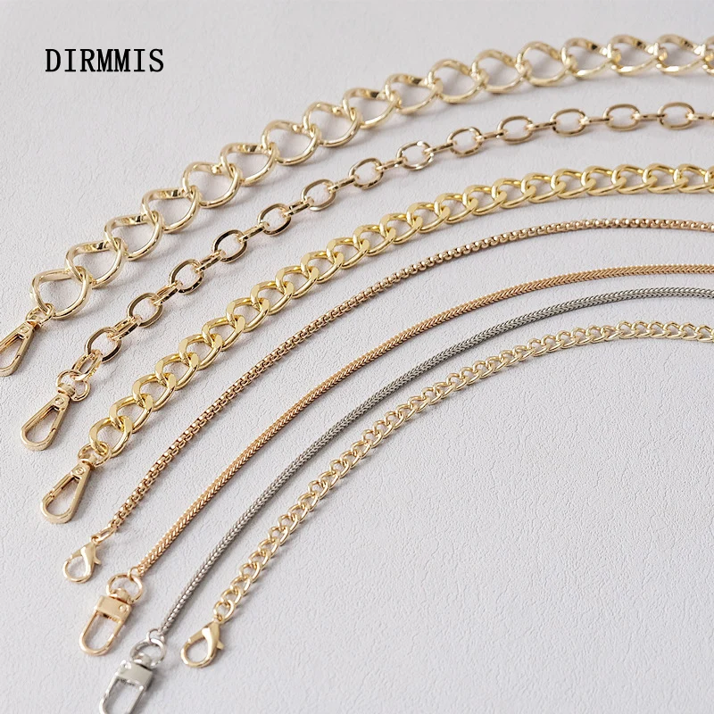 

New Fashion Woman Handbag Accessory Chains Luxury Solid Gold Metal Bag Chain Strap Women Cute Clutch Shoulder Purse Accessory